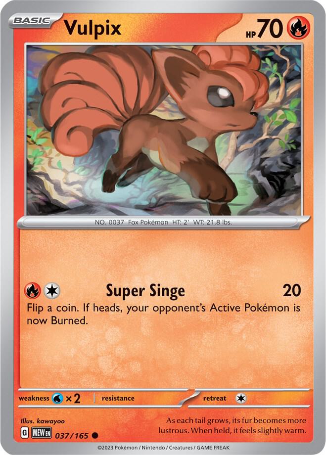 Vulpix Common Regular MEW 037/165 NM