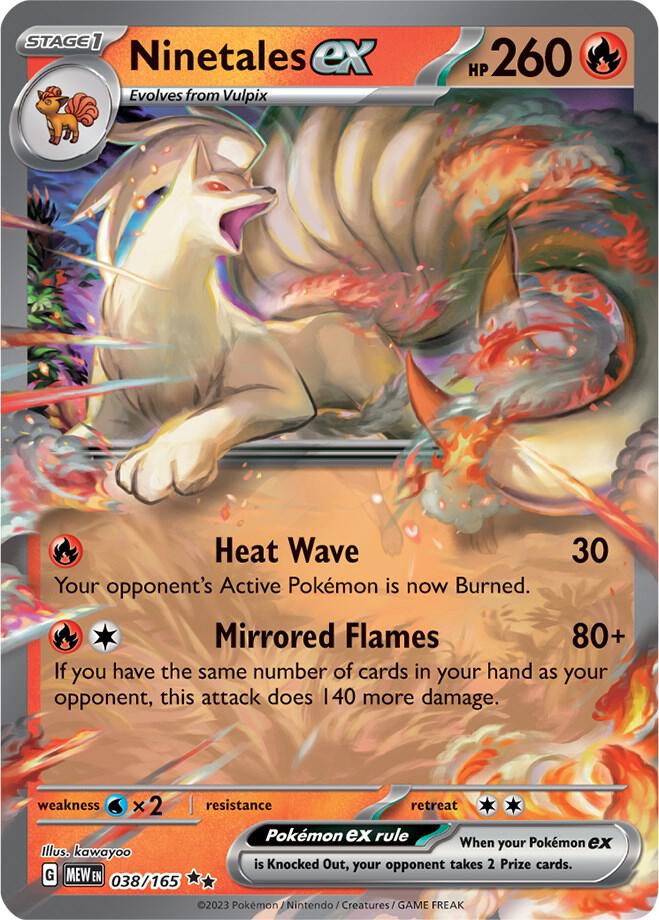 Ninetales ex Double Rare Holo MEW 038/165 NM