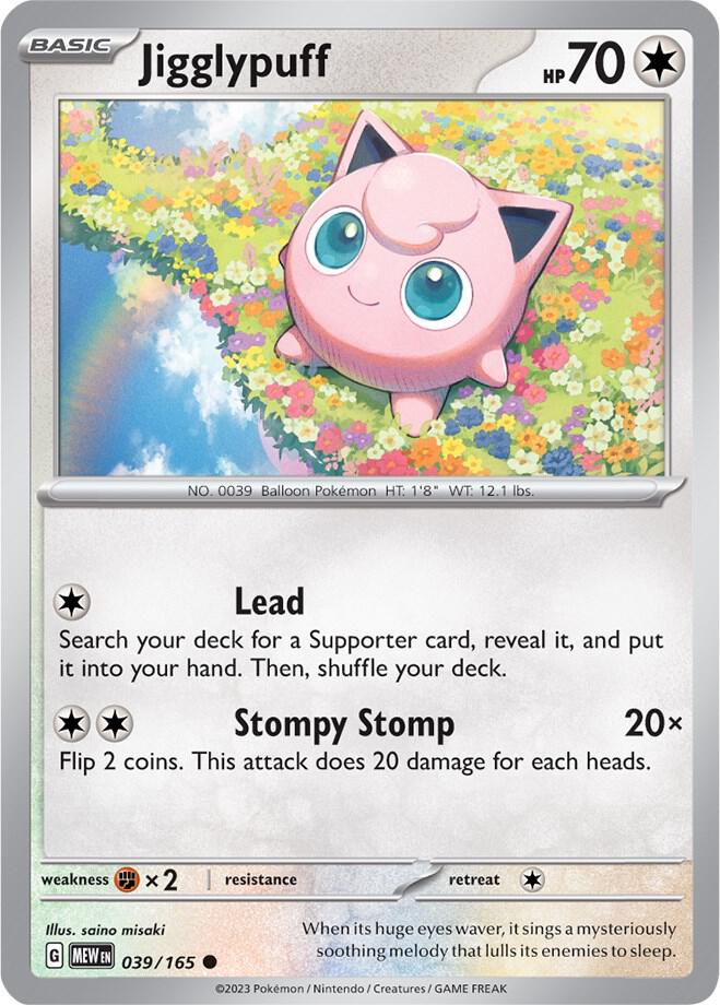 Jigglypuff Common Regular MEW 039/165 NM