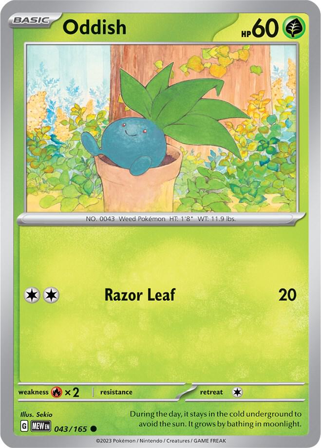 Oddish Common Regular MEW 043/165 NM