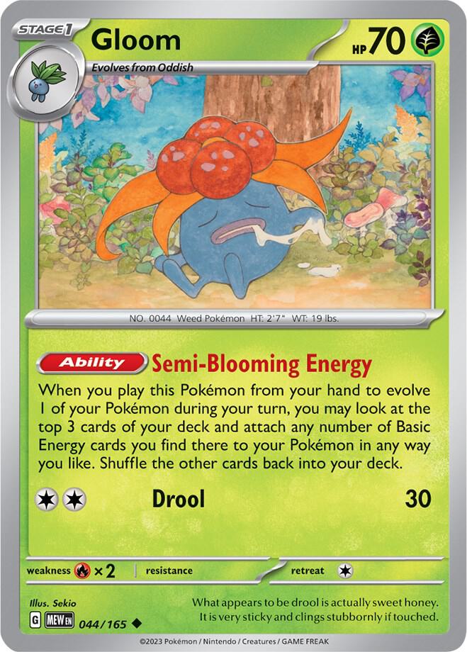 Gloom Uncommon Reverse Holo MEW 044/165 NM