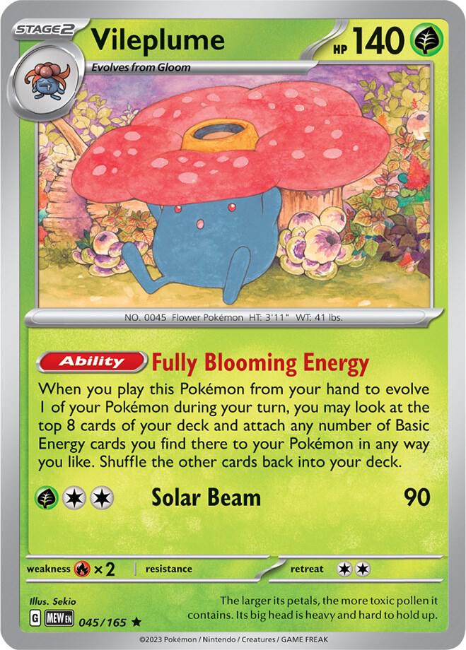 Vileplume Rare Holo MEW 045/165 NM