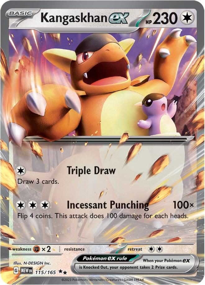 Kangaskhan ex Double Rare Holo MEW 115/165 NM