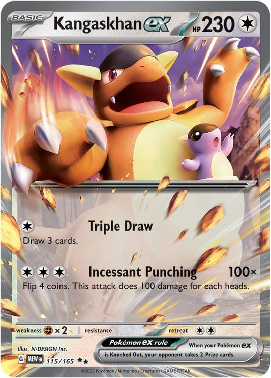 Kangaskhan ex Double Rare Holo MEW 115/165 NM