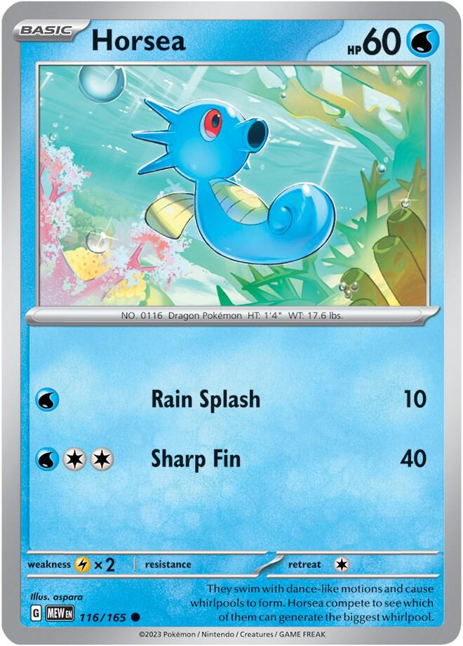 Horsea Common Regular MEW 116/165 NM