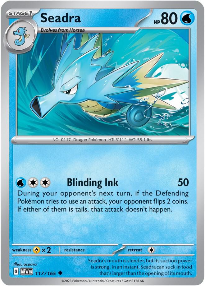 Seadra Uncommon Regular MEW 117/165 NM