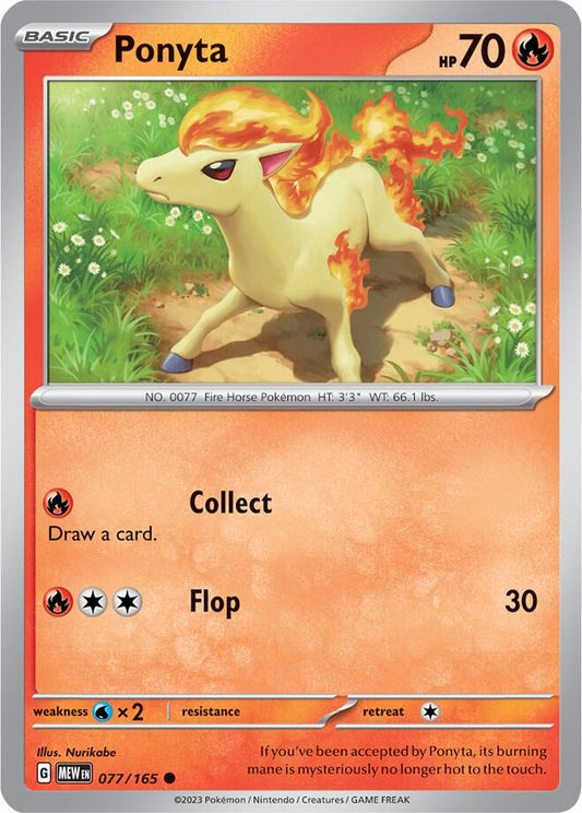 Ponyta Common Regular MEW 077/165 NM