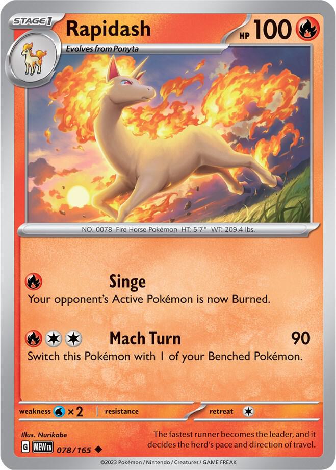 Rapidash Uncommon Regular MEW 078/165 NM
