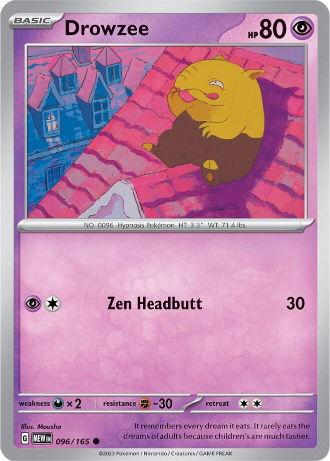 Drowzee Common Reverse Holo MEW 096/165 NM