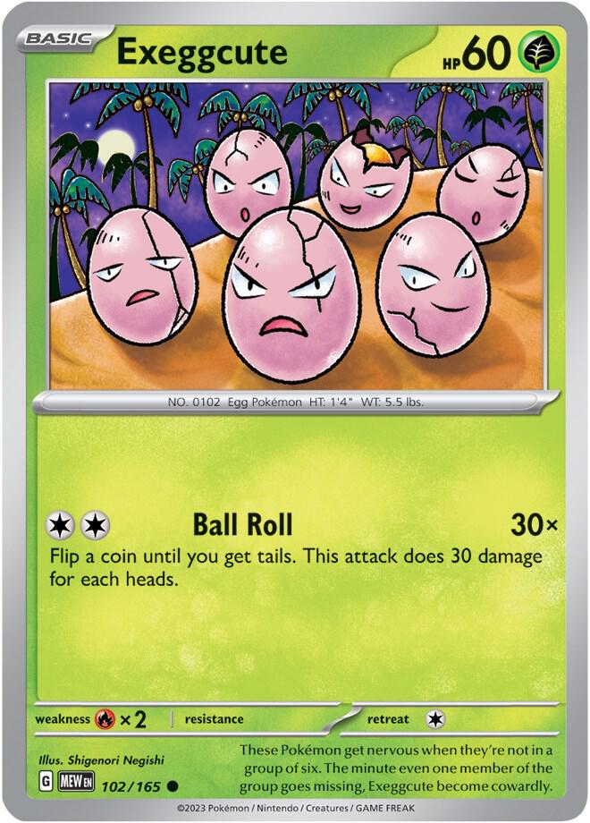 Exeggcute Common Regular MEW 102/165 NM