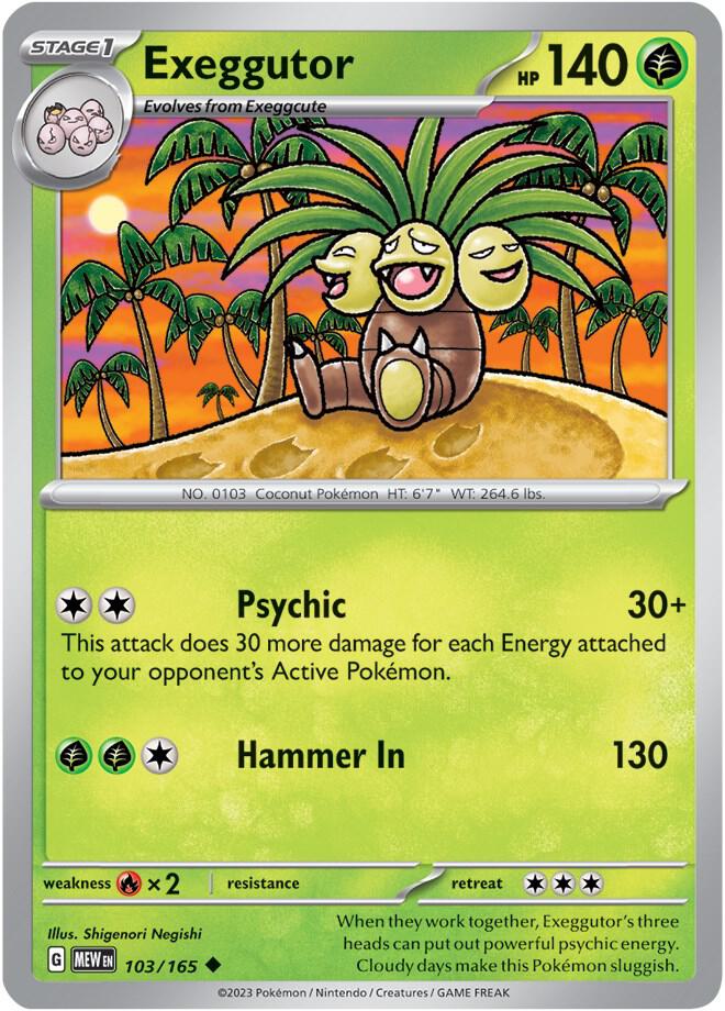 Exeggutor Uncommon Regular MEW 103/165 NM