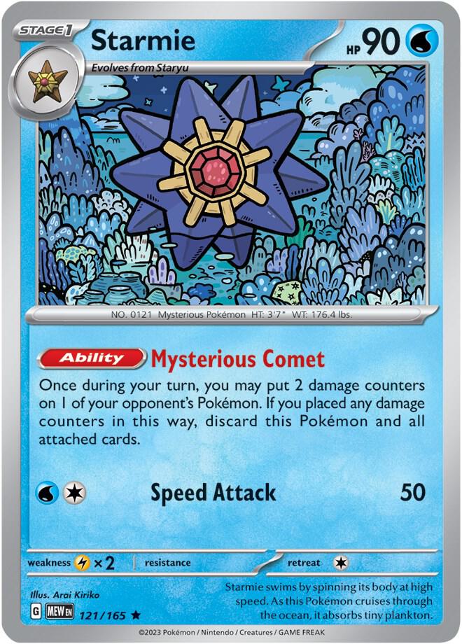 Starmie Rare Holo MEW 121/165 NM