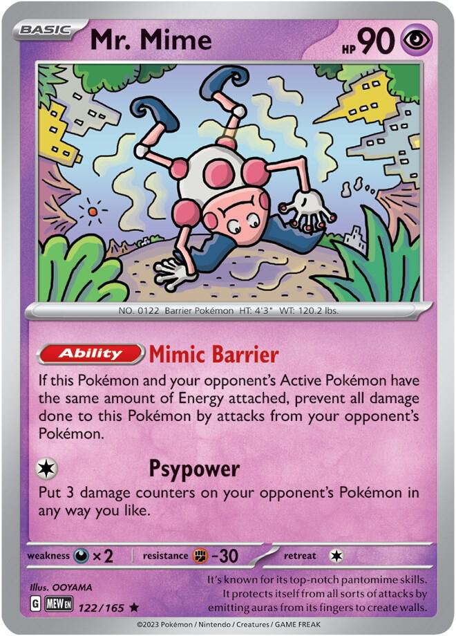 Mr. Mime Rare Holo MEW 122/165 NM
