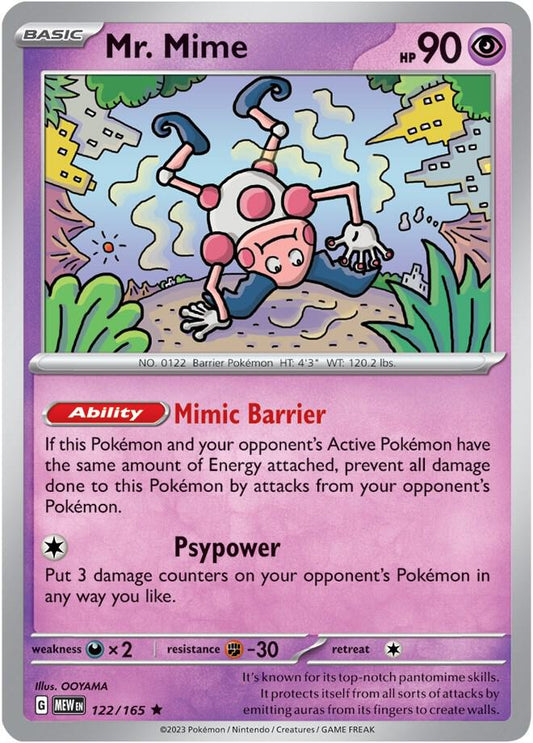 Mr. Mime Rare Holo MEW 122/165 NM