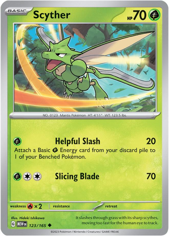 Scyther Uncommon Regular MEW 123/165 NM