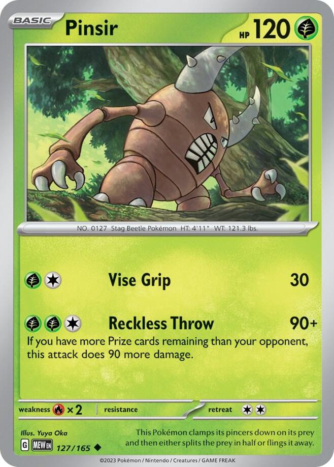 Pinsir Uncommon Regular MEW 127/165 NM