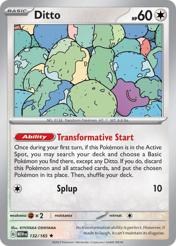 Ditto Rare Holo MEW 132/165 NM
