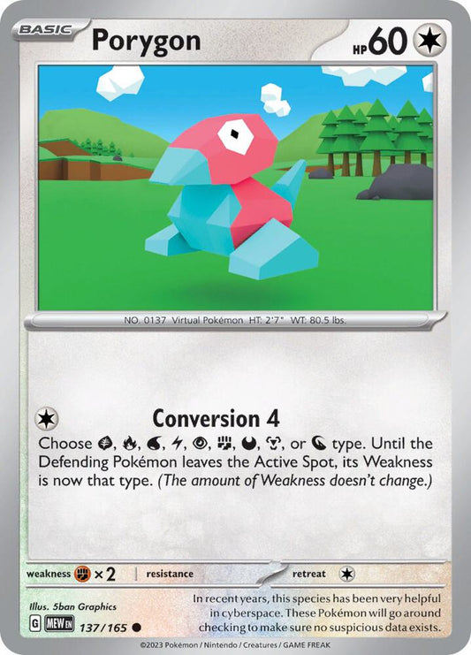 Porygon Common Regular MEW 137/165 NM