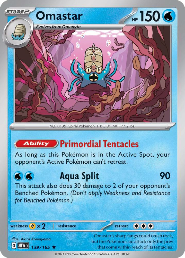 Omastar Rare Holo MEW 139/165 NM