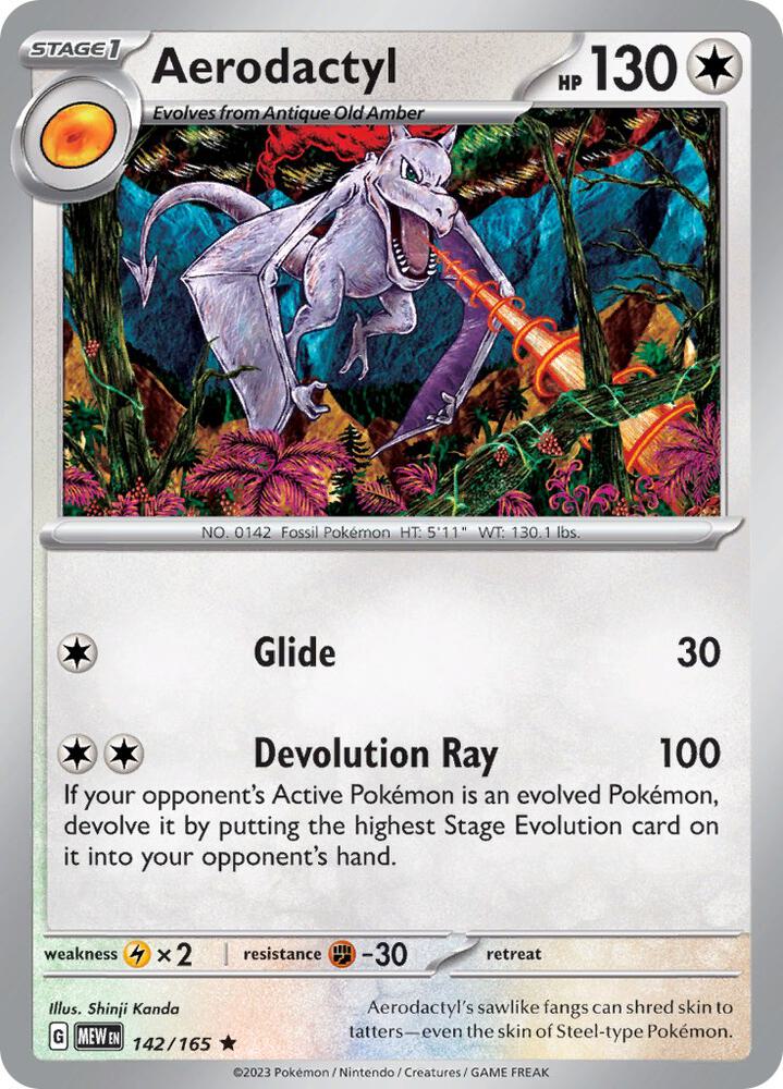 Aerodactyl Rare Reverse Holo MEW 142/165 NM