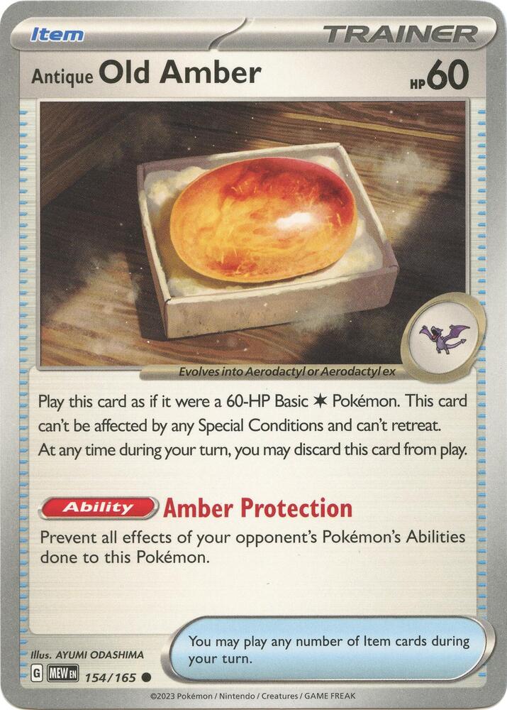 Antique Old Amber Common Regular MEW 154/165 NM