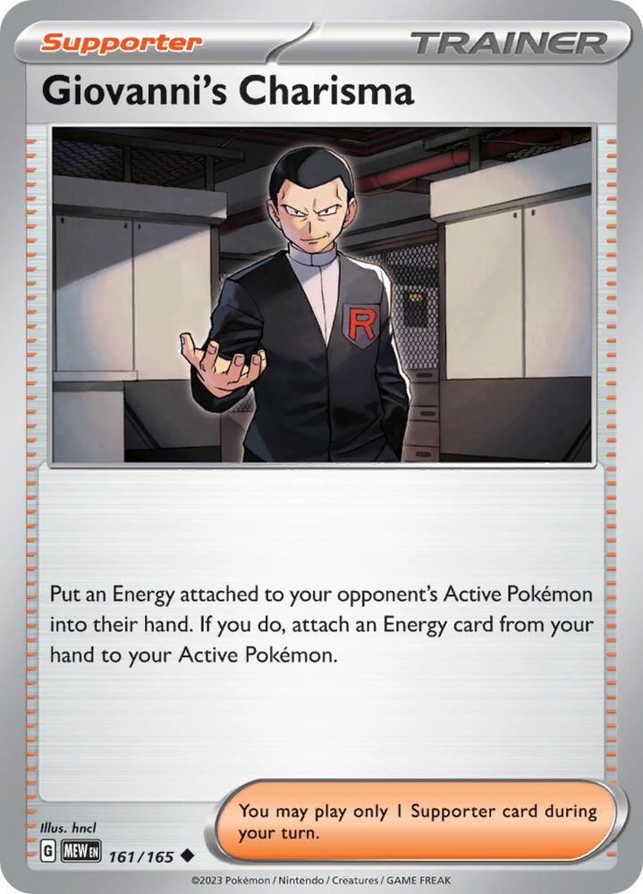 Giovanni's Charisma Uncommon Regular MEW 161/165 NM