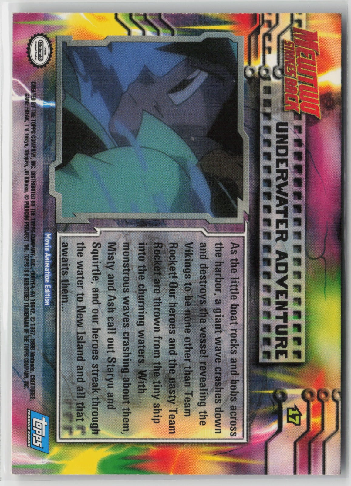 Topps Underwater Adventure Mewtwo Strikes Back #17 LP (Back)