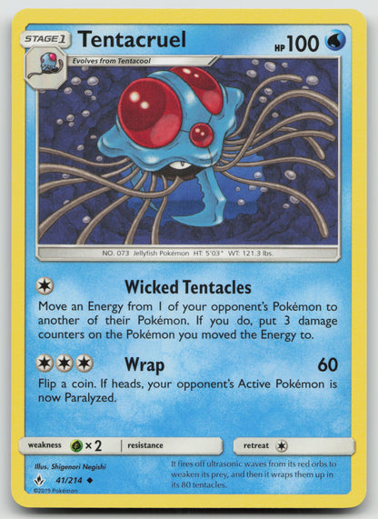Tentacruel Uncommon Normal SM10 41/214 NM