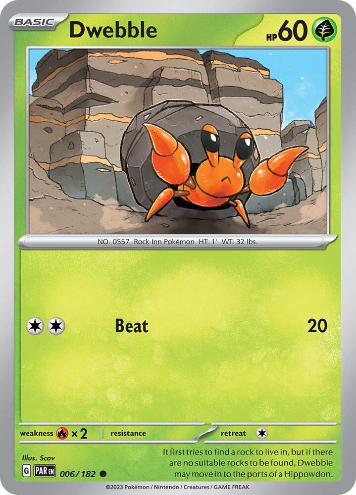 Dwebble Common Reverse Holo PAR 006/182 NM