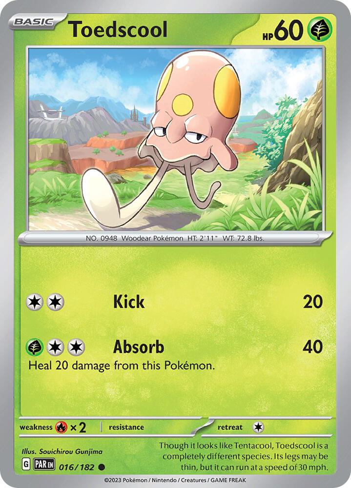 Toedscool Common Reverse Holo PAR 016/182 NM