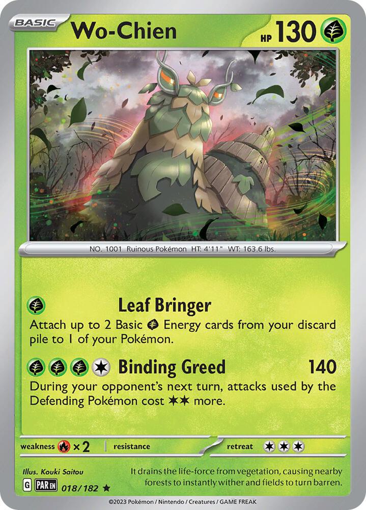 Wo-Chien Rare Holo PAR 018/182 NM