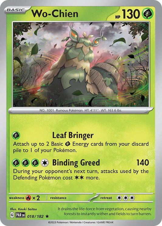 Wo-Chien Rare Holo PAR 018/182 NM