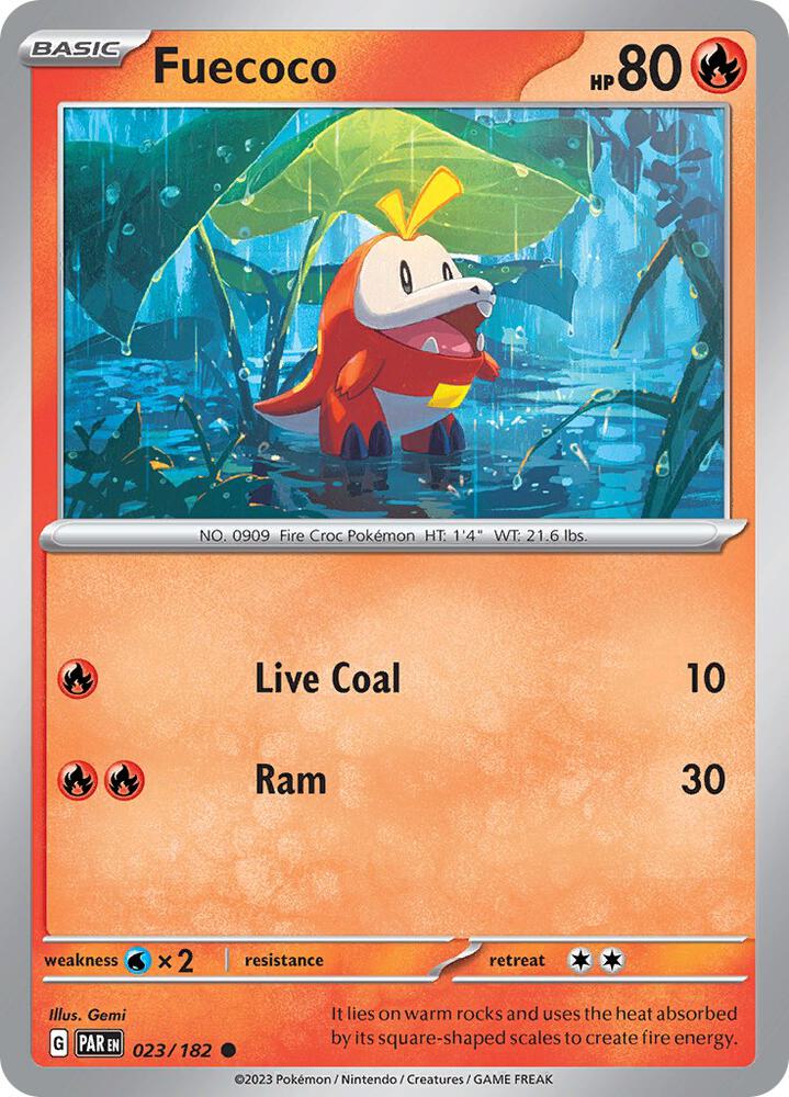 Fuecoco Common Reverse Holo PAR 023/182 NM