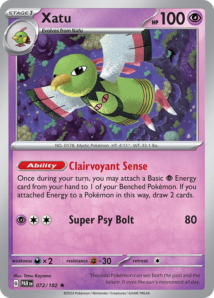 Xatu Rare Holo PAR 072/182 NM