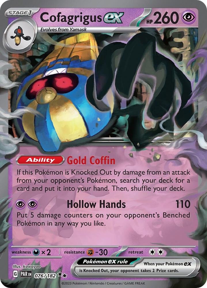 Cofagrigus ex Double Rare Holo PAR 076/182 NM