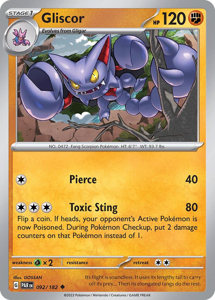 Gliscor Uncommon Regular PAR 092/182 NM