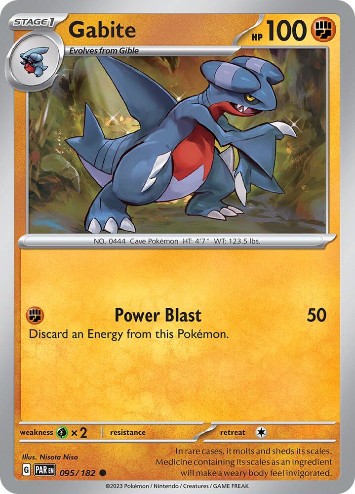 Gabite Common Reverse Holo PAR 095/182 NM