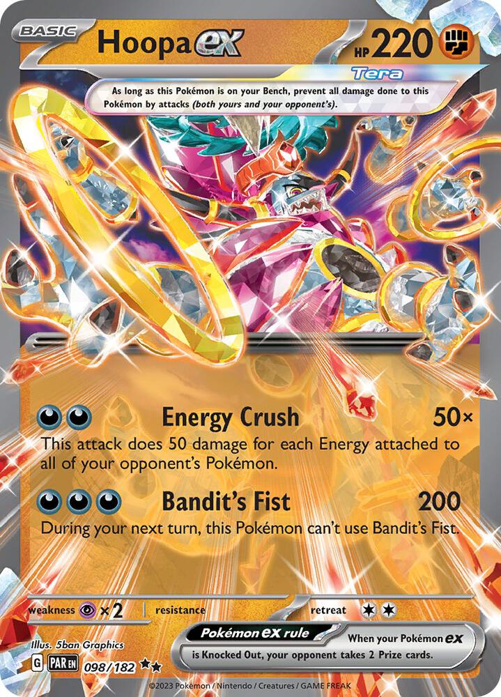 Hoopa ex Double Rare Holo PAR 098/182 NM