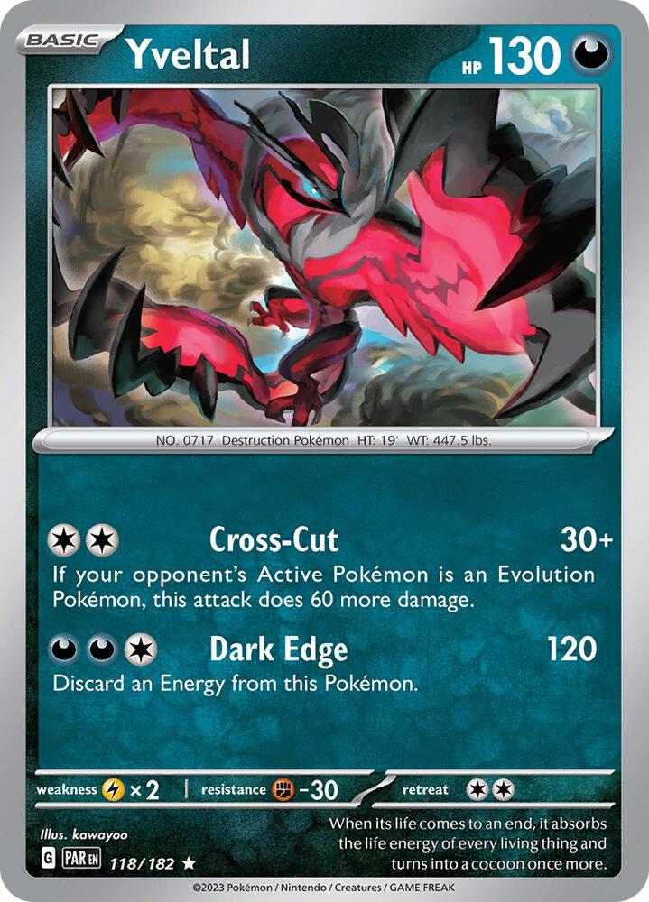 Yveltal Rare Holo PAR 118/182 NM