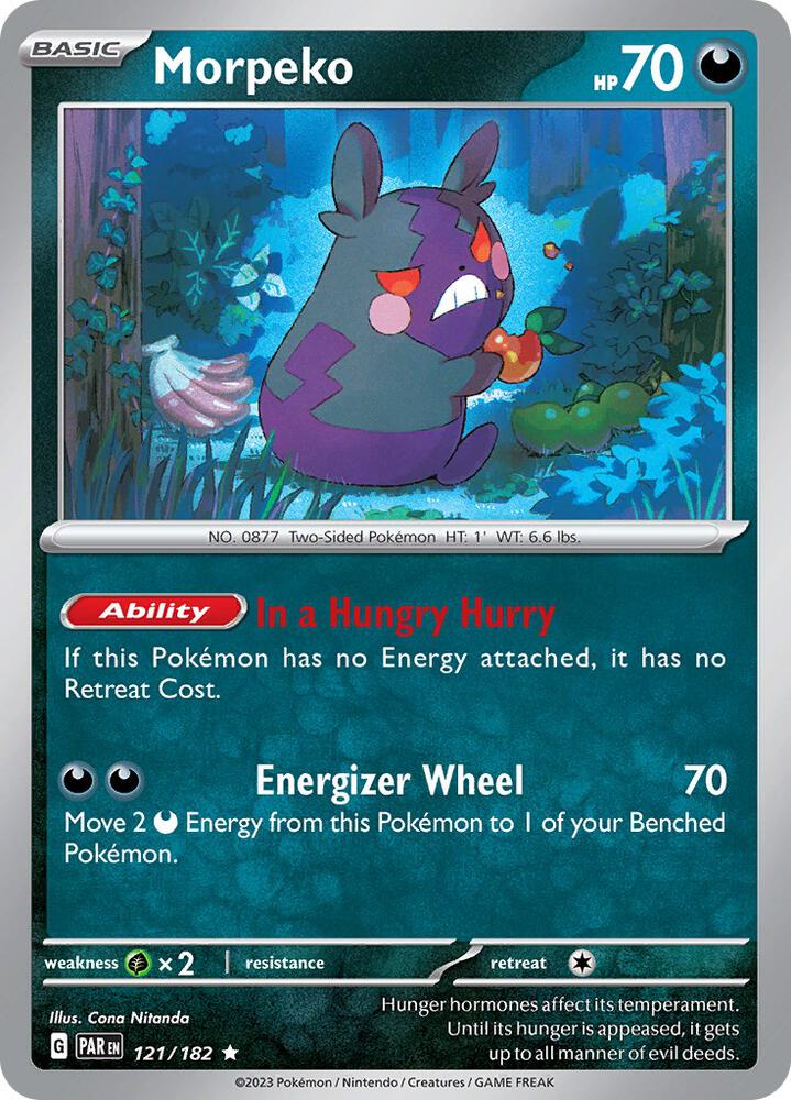 Morpeko Rare Holo PAR 121/182 NM