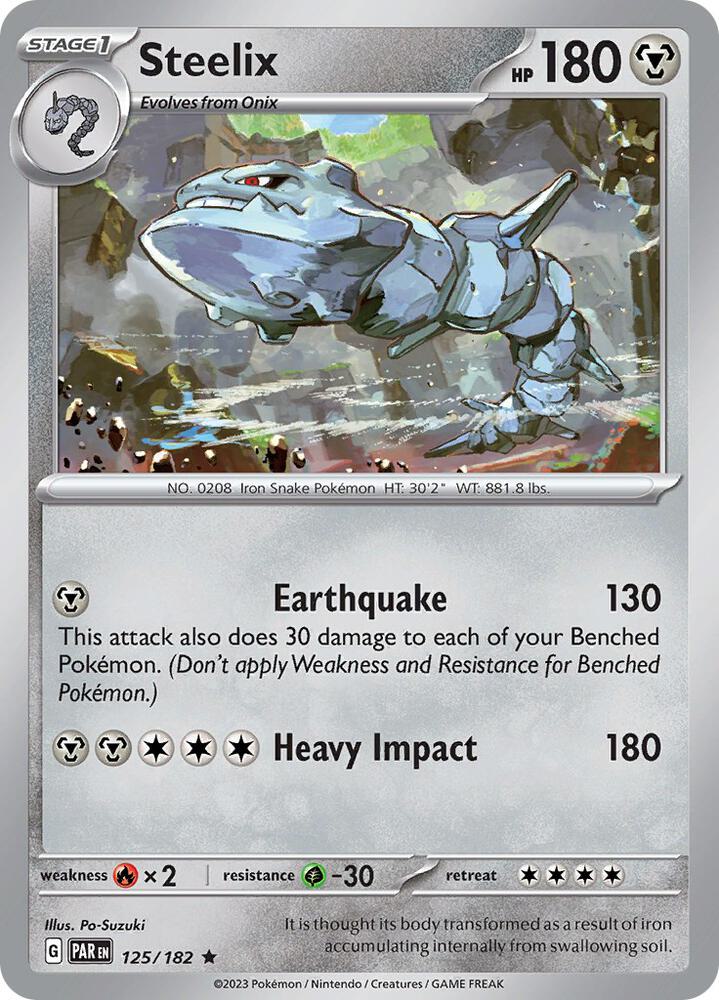 Steelix Rare Reverse Holo PAR 125/182 NM