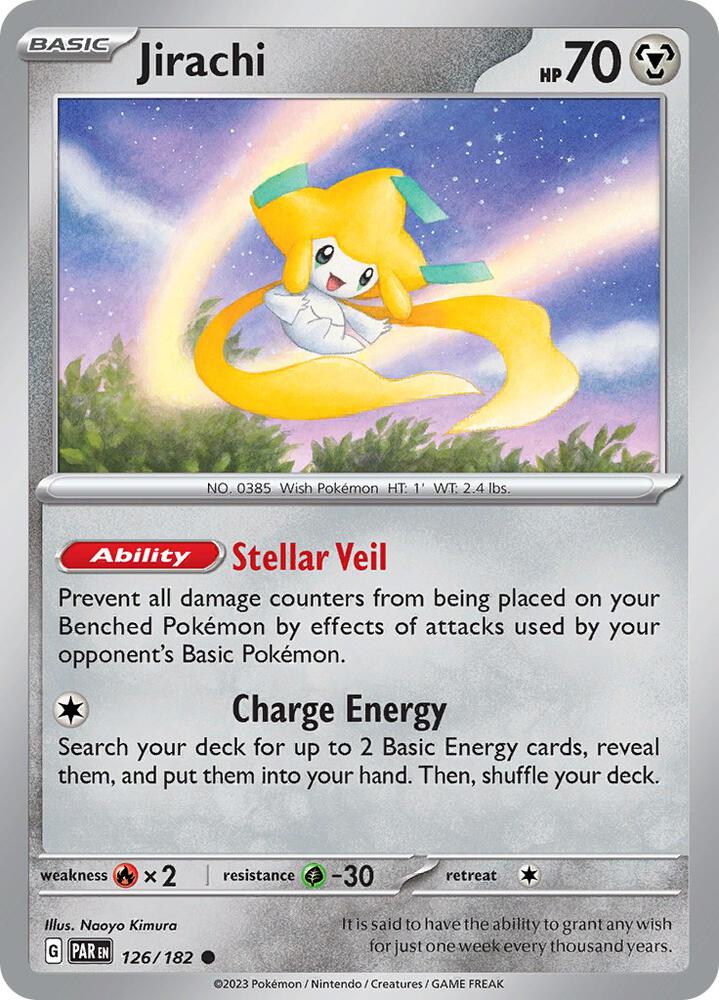 Jirachi Common Reverse Holo PAR 126/182 NM
