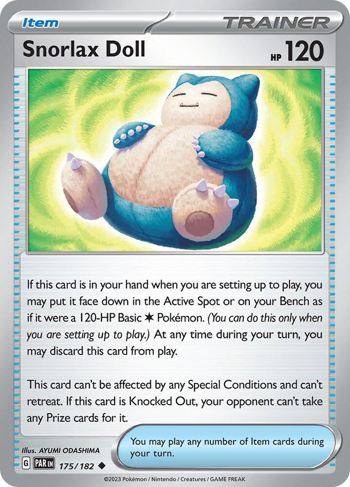 Snorlax Doll Uncommon Regular PAR 175/182 NM
