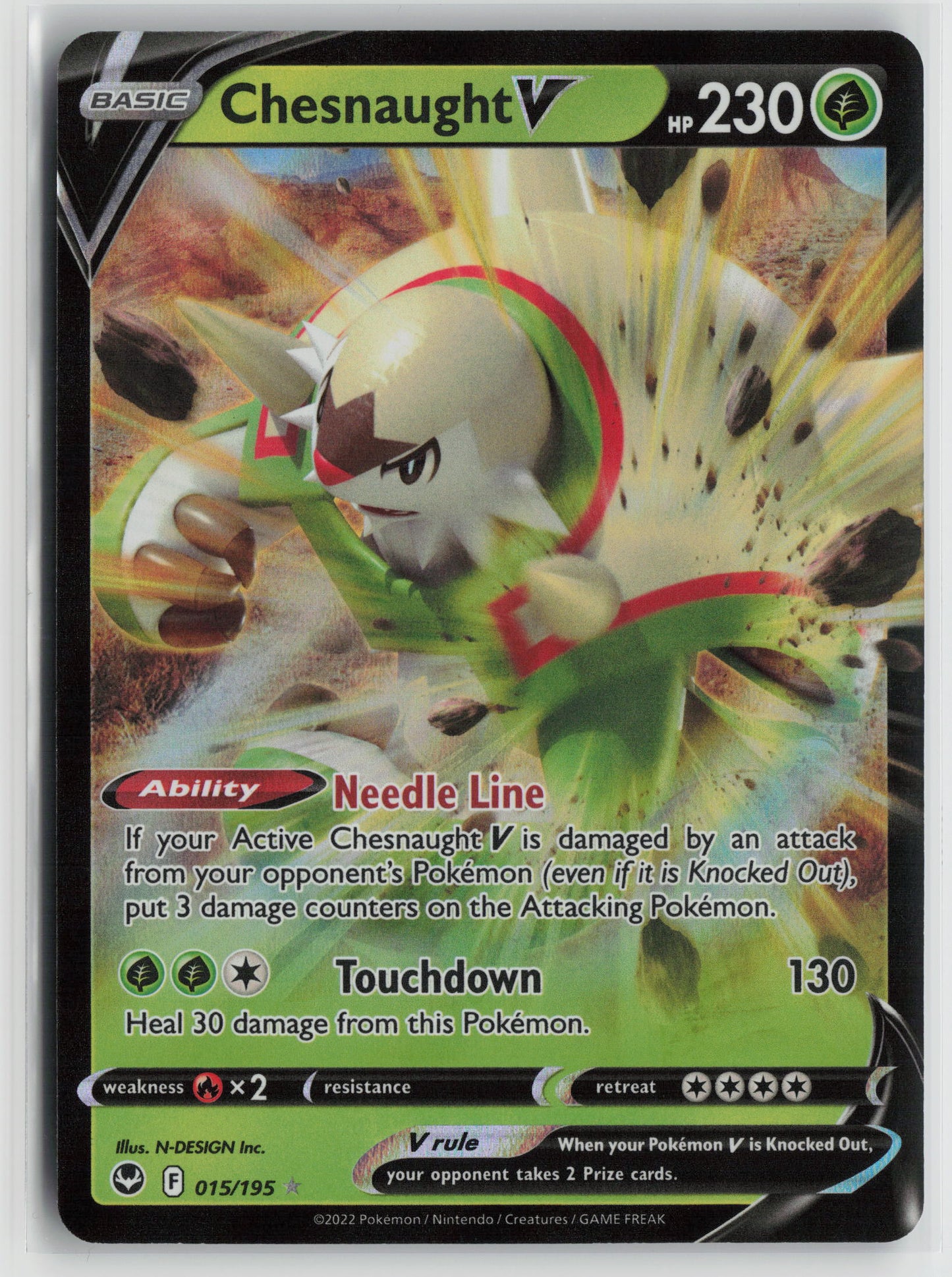 Chesnaught V Ultra Rare SWSH12: Silver Tempest 015/195 NM