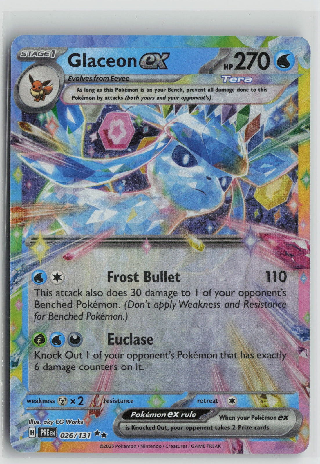 Glaceon ex - Double Rare Holo PRE 026/131 NM
