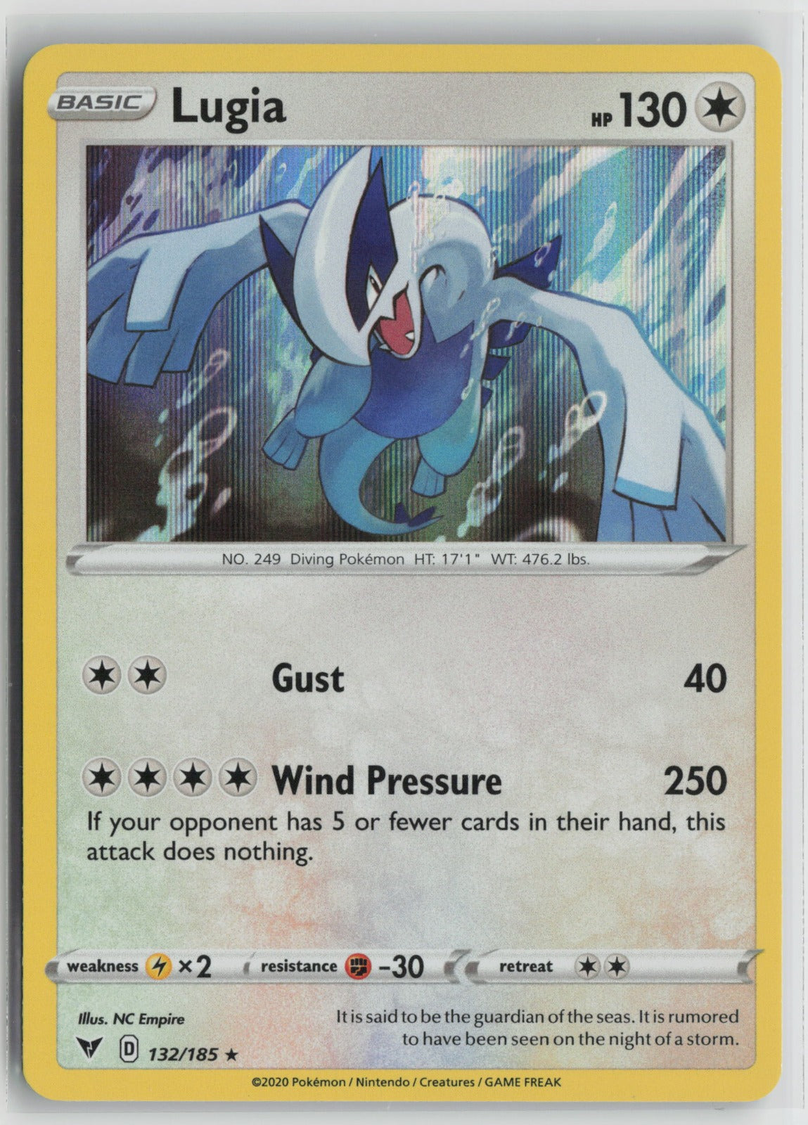 Lugia Holo Rare Holo SWSH04 132/185 NM- B