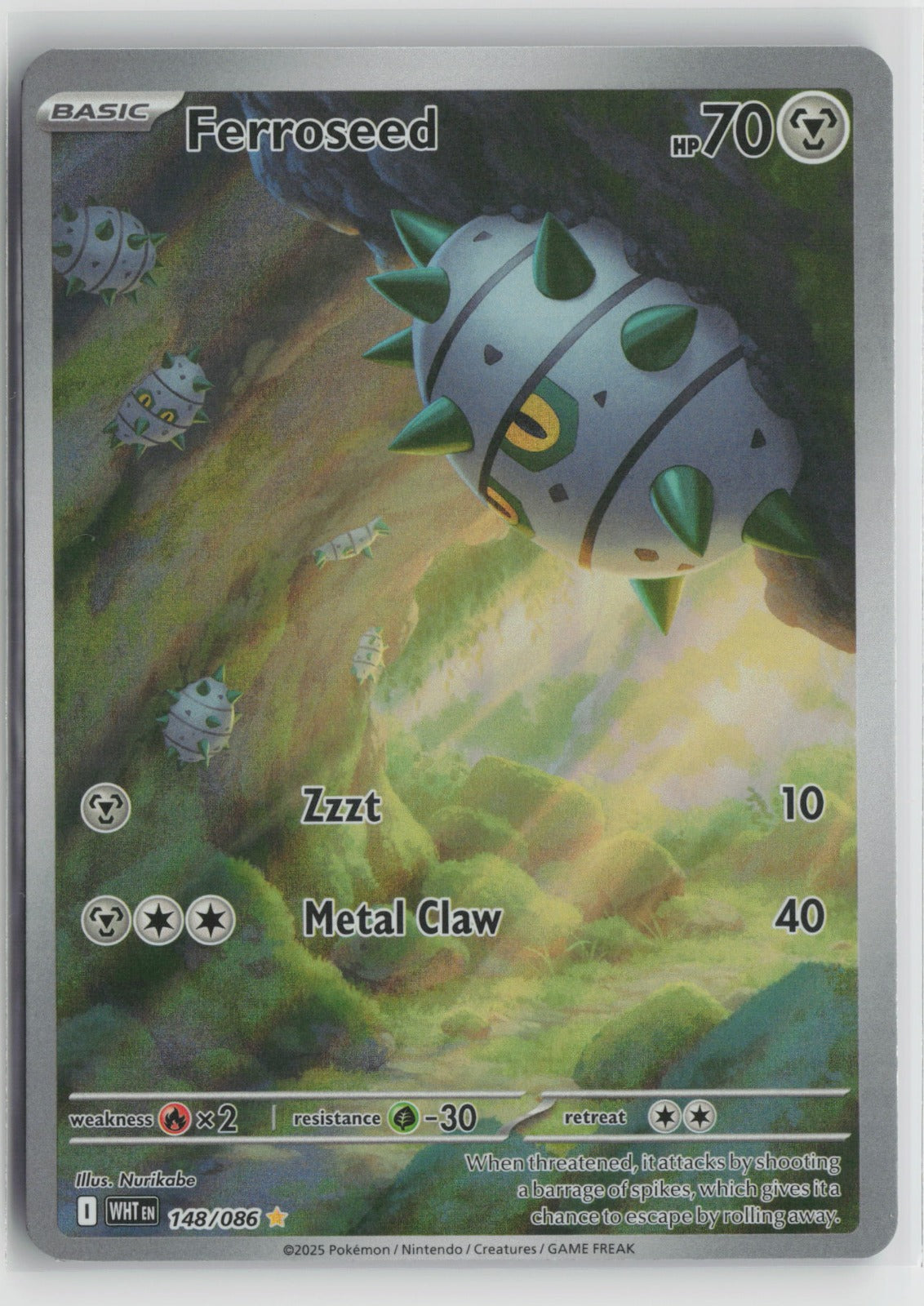 Ferroseed Illustration Rare Holo WHT 148/086 NM