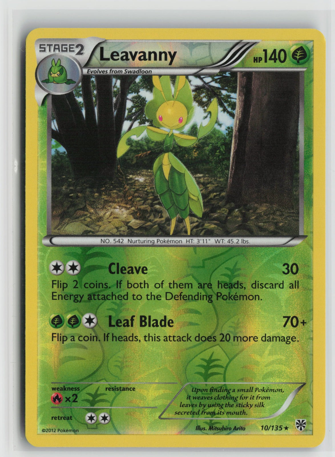 Leavanny Rare Reverse Holo PLS 10/135 NM
