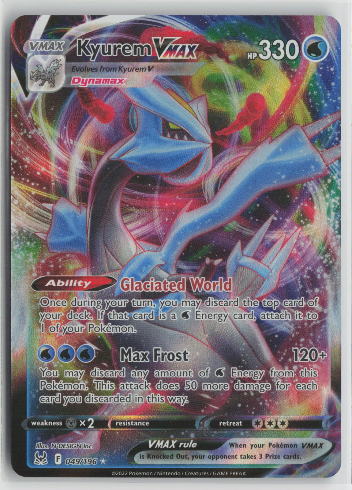 Kyurem VMAX Ultra Rare Holo SWSH11 049/196 NM
