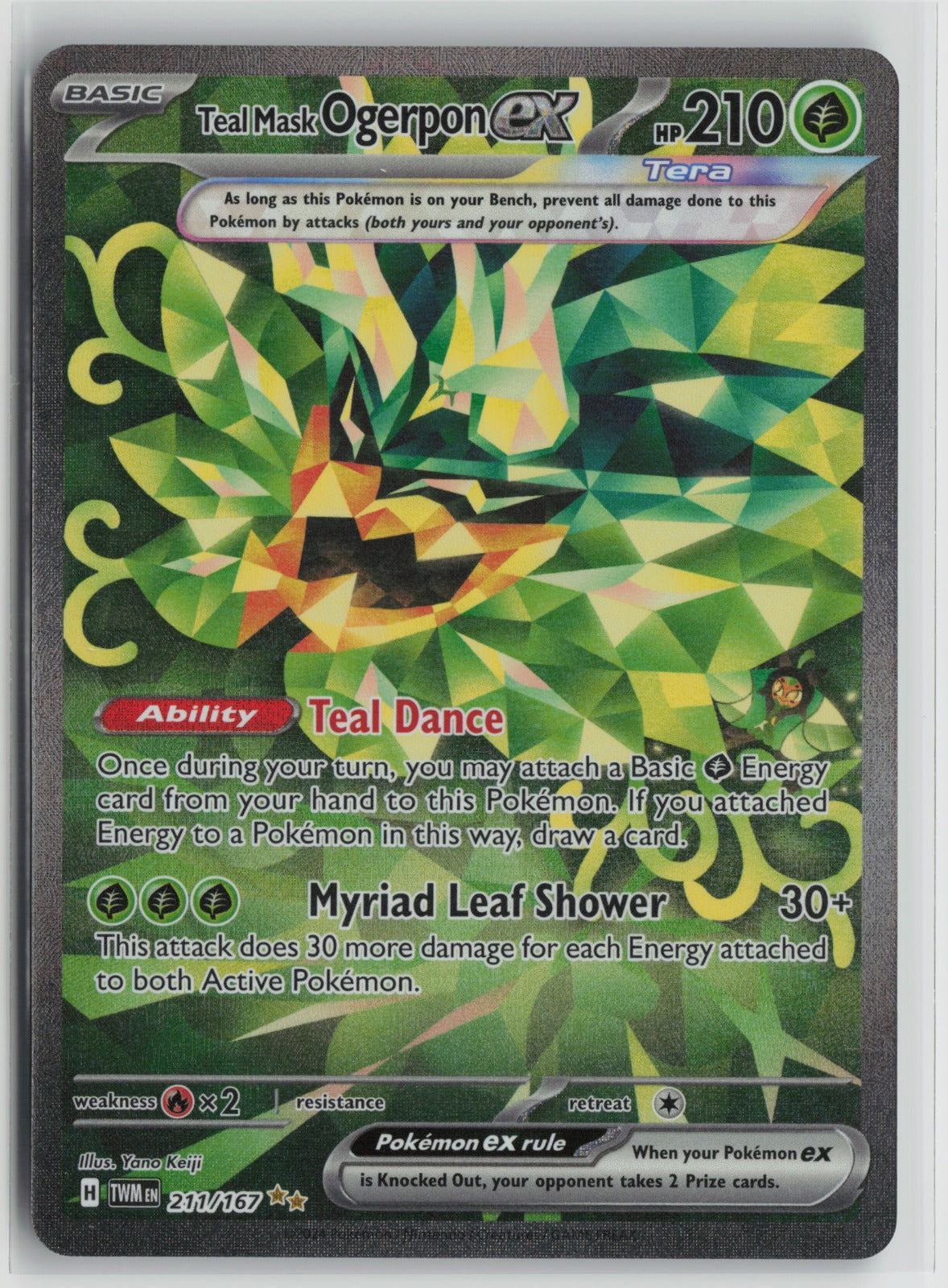 Teal Mask Ogerpon ex - Special Illustration Rare Holo TWM 211/167 NM